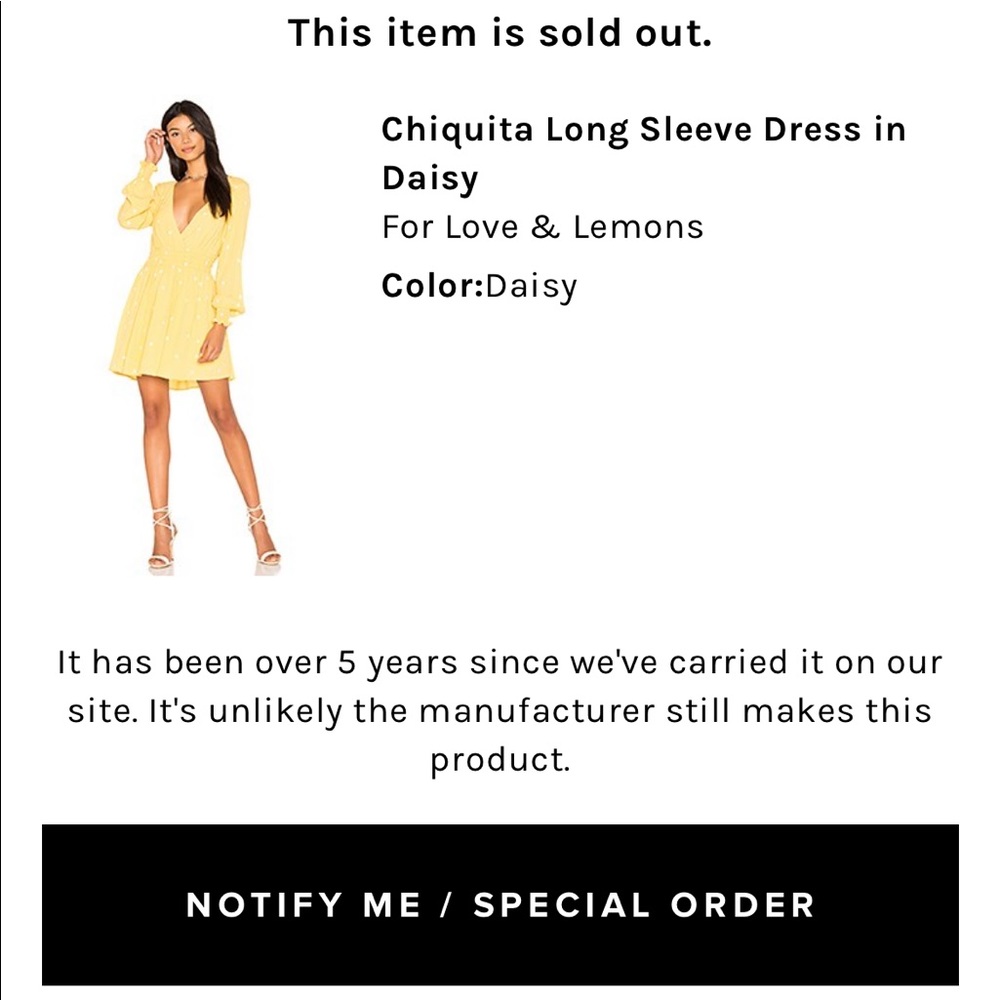 For Love and Lemons chiquita longsleeve daisy dress - Picture 2 of 5